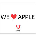 米アドビが各所に出した「WE LOVE APPLE」の広告。その真意は？