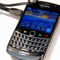 先月30日に発売されたばかりのBlackBerryの新機種も展示