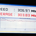 平均でも300Mbps以上、ピーク時は330Mbps以上の通信速度が得られることが確認されている