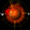 2基の衛星は太陽を挟んで180度の対角線上に位置