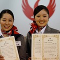 準優勝となった新千歳空港の田村梓さんは、アナウンス部門ではトップの成績。2部門での受賞は想定外で本人が一番ビックリ。
