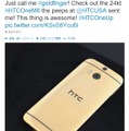 T-Mobile USAのCEO、John Legere氏がTwitterで公開した「HTC One（M8）」の24金モデル