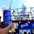 “本田応援缶”サンプリング（6月15日、東京・渋谷）