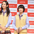 森保まどか＆朝長美桜／「イヤホン型ウェアラブルデバイス」発表記者会見の様子