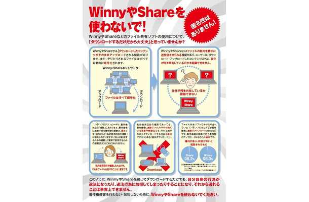 ACCS発行のリーフレット「WinnyやShareを使わないで！」