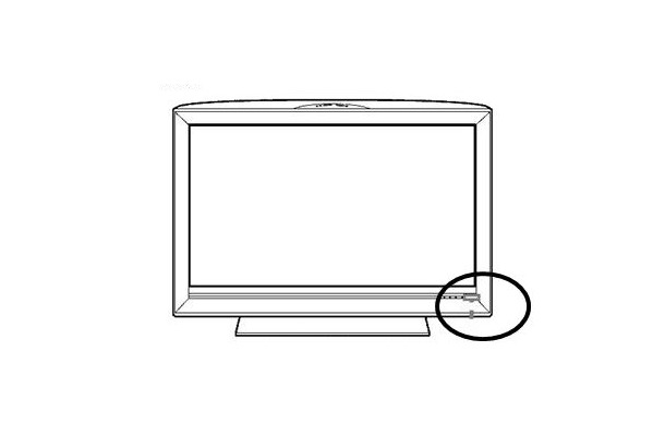 【対象製品の確認方法】テレビを正面から見て右下（○部分）に機種名が表示される。対象機種は「KDL-40X5000」「KDL-40X5050」「KDL-40W5000」「KDL-40V5000」「KDL-40V3000」の計5モデル