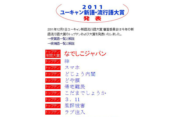 2011ユーキャン新語・流行語大賞