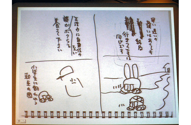 角川ザテレビジョンの藤田氏の報告にて。単行本製作の過程で描かれた貴重なラフ画である