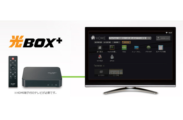 Hulu対応セットトップボックス「光BOX＋」