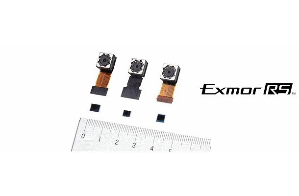 上：イメージングモジュール、下；積層型CMOSイメージセンサー「Exmor RS」