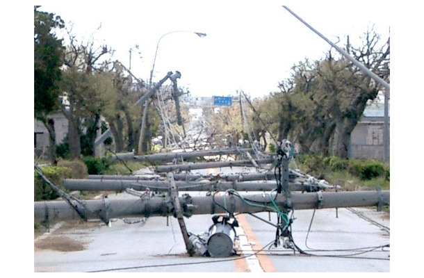 資料：平成15年（2003年）台風第14号の強風害。宮古島。最大瞬間風速74.1メートル