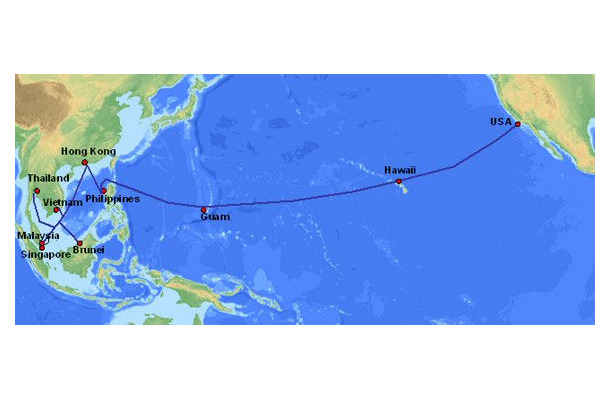 　日本電気(以下、NEC)は27日、東南アジアから香港、ハワイを経由して太平洋を横断し、米国西海岸に至る光海底ケーブルプロジェクトをアルカテル・ルーセントと共同受注したと発表した。