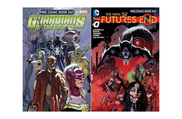 5月3日（土）は「GUARDIANS OF THE GALAXY」、5月4日（日）は「DC THE NEW 52 FUTURES END #0」をそれぞれ先着500名にプレゼント。