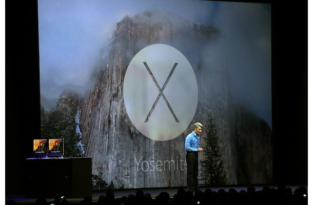 OS X“ヨセミテ”を解説するクレイグ・フェデリギ（ソフトウェアエンジニアリング担当上級副社長）　(c) Getty Images