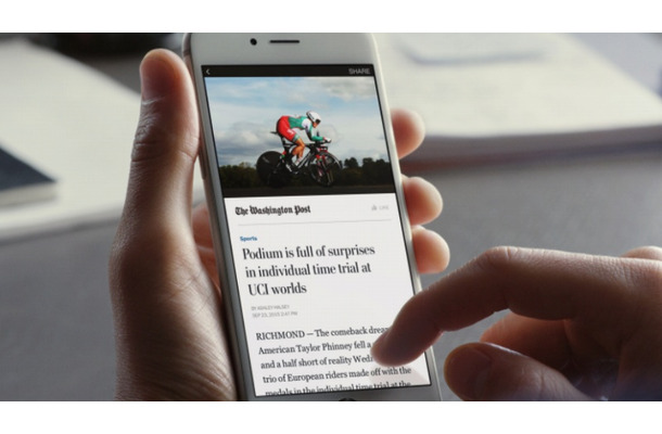 「インスタント記事」の閲覧イメージ（Facebookリリースより）