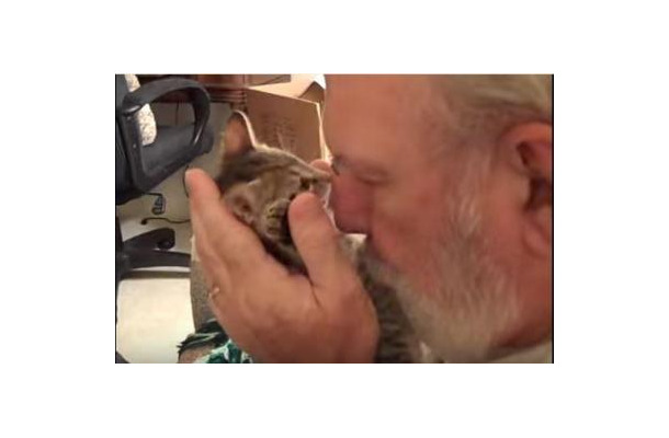 【動画】飼い主さんのキスにキレた子猫