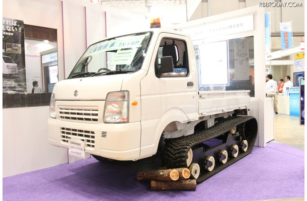 みすずホールディングスのNAGANO YANASEの災害救援車「TX-14P」（撮影：防犯システム取材班）