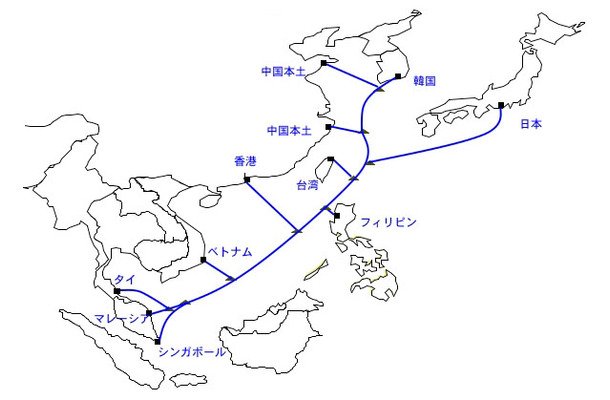 Asia Pacific Gateway予定ルート図