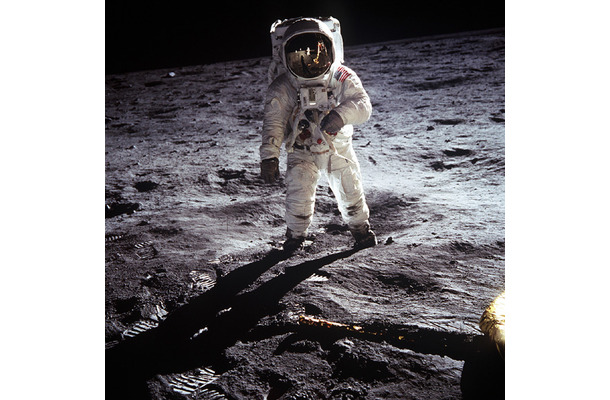 月面に降り立ったオルドリン宇宙飛行士（NASA提供）