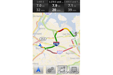 『Google Maps Navigation』のルート案内が渋滞考慮 画像