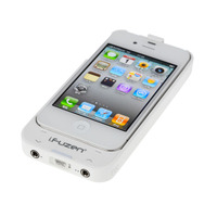 iPhone 4用一体型ポータブルヘッドホンアンプに新色ホワイト……バッテリカバーとしても 画像