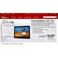米ベライゾン、LTE版「Galaxy Tab 10.1」の販売を開始 画像