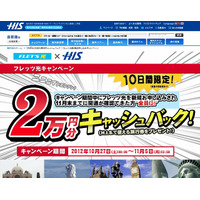 H.I.S.とNTT東がコラボ……「フレッツ光」新規申込みで2万円キャッシュバック 画像