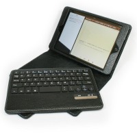 iPad mini向けBluetoothキーボード付きレザーケース……スタンド機能付き  画像