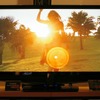 黒いテレビフレームに黒いiPodなのでちょっと分かりにくいが、iPodを乗せられるようになっているの画像
