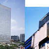 【左】東芝本社ビル【右】オンキヨー本社ビルの画像