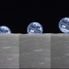 連続写真：満地球の出の様子の画像