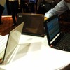 発表会場となったホテルで展示されていた「Aspire one」。カラーはブルー、ブラウン、ホワイト、ピンクの4種類の画像