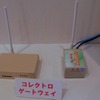 Collectloゲートウェイ。右は実際に動作しているもの。左はW-SIMを挿してウィルコムのPHSを用いてインターネットに接続できるようになる試作品の画像
