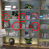 ライブラリー内の「エリア・ワンセグ」実験展示（丸枠内は専用のワンセグ送信機）の画像