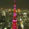 2004年のライトアップの模様、ピンク色に東京タワーの画像