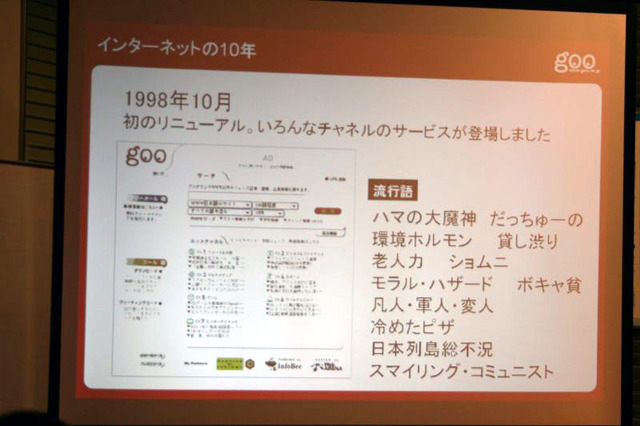 goo、10周年記念セミナー「インターネットの10年と今後の歩み」開催