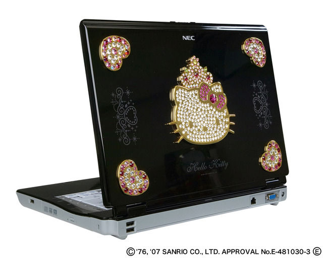 NEC、クリスタルガラスや純金メッキ仕様の「ハローキティ」コラボレーションPC【動画レポート追加】