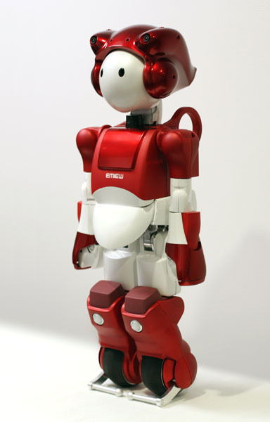 日立小型軽量ロボ「エミュー2」は、二輪・四輪のトランスフォームでタチコマ風多脚車輪走行!