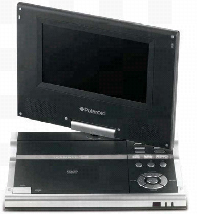 日本ポラロイド、左180度/右45度回転するスイベル式ディスプレイ採用のポータブルDVDプレーヤー