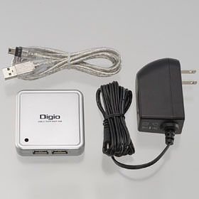 コンパクトサイズのUSB2.0ハブ——7ポート搭載