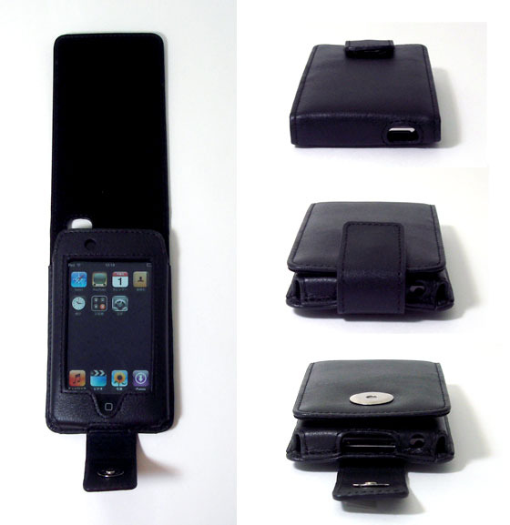 iPod touchにぴったりのブラックなレザーケース——価格2,980円