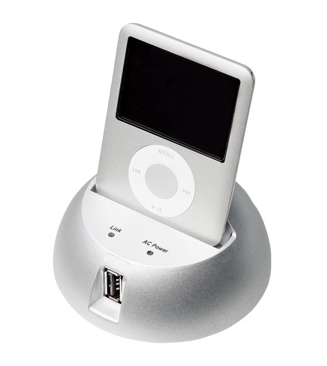外部出力/iTunes同期もできるiPod nano用Dock付きUSB3ポートハブ