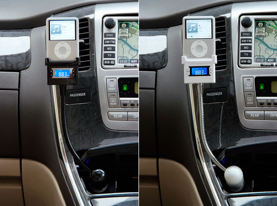 車エンジン停止で電源がオフするiPod nano用FMトランスミッタ