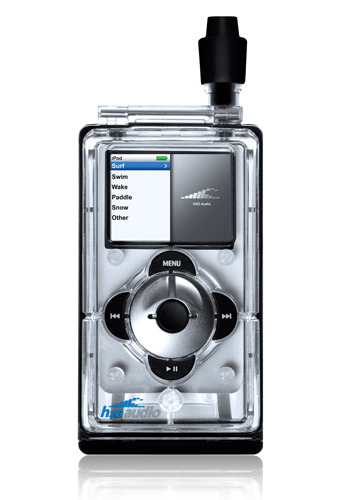 iPod用完全防水ケースと防水ヘッドホン——classic/nano/shuffle用