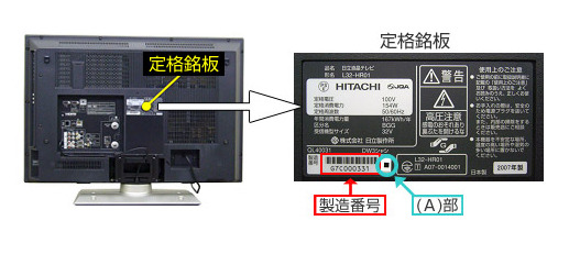 日立の32V型ハイビジョン液晶テレビに映像が表示されない不具合