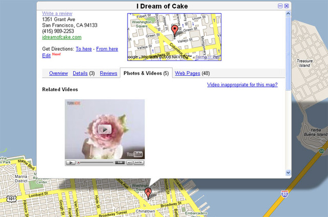 米Google、Google Maps上にYouTube動画を埋め込める新機能を追加