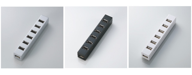 マグネットで固定できる7ポートUSBハブ——バスパワー＆セルフパワー対応
