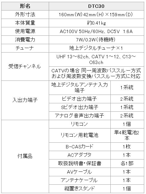 縦置きもできるコンパクトな地デジ対応チューナー