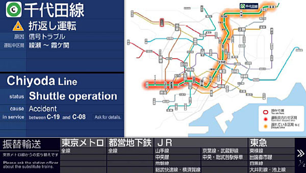 東京メトロ副都心線、日立のディスプレイ情報配信システムを構内に導入