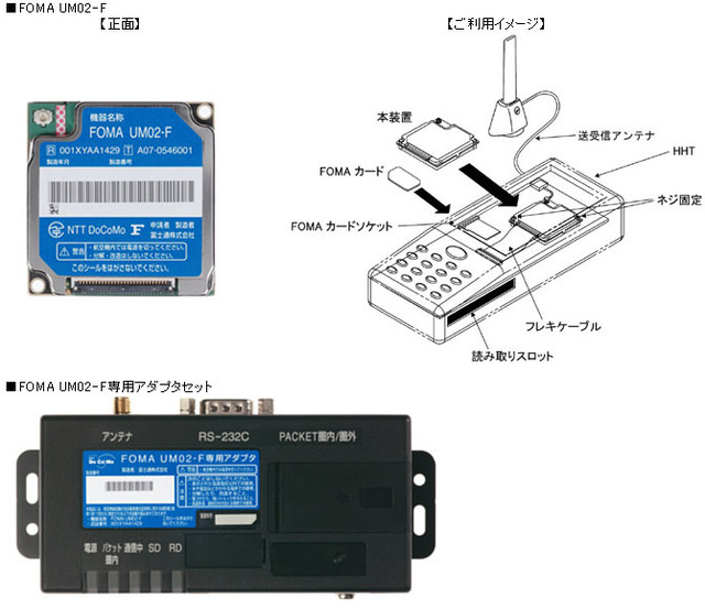 ドコモ、組み込み型FOMAモジュール「FOMA UM02-F」・「FOM UM02-F専用アダプタセット」